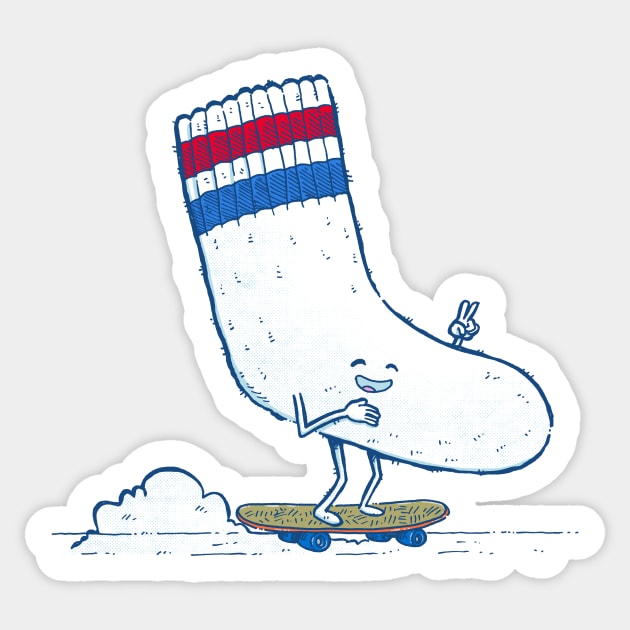 Lost Sock Skater Sticker by nickv47